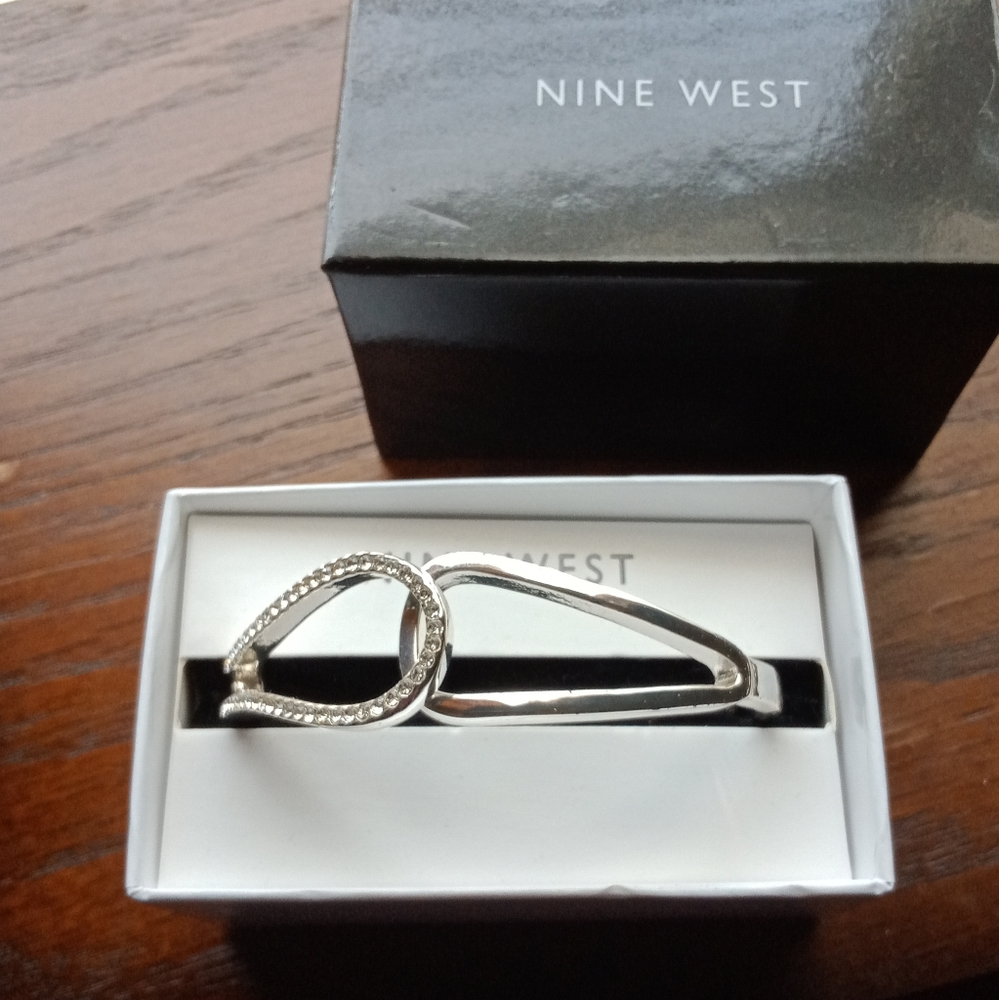 Nine West Flex Cuff Silver Bracelet